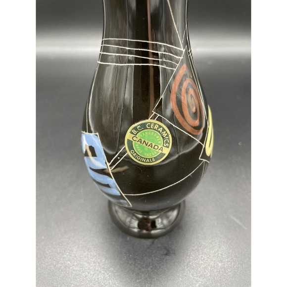 Herta Gertz BC Ceramics Northern Lights Vase 1950’s Canadian Pottery Geometric - Picture 3 of 10